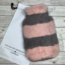 Pink and Grey Luxury Fur Hot Water Bottle - Luxury Hot Water Bottles - Premium - The Fur Hot Water Bottle Company
