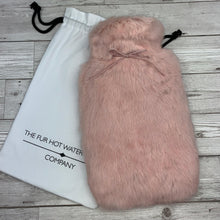 Pink Luxury Rabbit Fur Hot Water Bottle - Large - Peony Pink - The Fur Hot Water Bottle Company