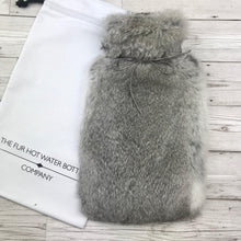 Photo of a Real Rabbit Fur Hot Water Bottle Chinchilla Grey 3