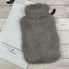 Large Grey Rabbit Fur Hot Water Bottle Cover - The Fur Hot Water Bottle Company - The Fur Hot Water Bottle Company
